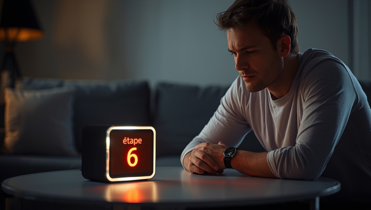 Utilisateur devant sa Freebox bloquée à l’étape 6 lors de l’authentification, cherchant une solution rapide.