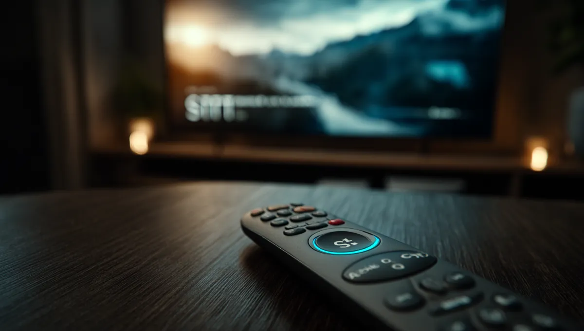 Télécommande Freebox avec bouton ST pour activer les sous-titres sur un écran de télévision